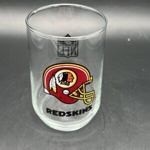 Vintage Washington Redskins Mobil Gas NFL Promo Glass Classic Logo Tumbler Wine
